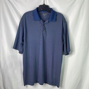 Pebble Beach, blue and white striped golf shirt